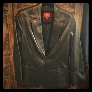 Cole Haan Black Leather Jacket SZ 10